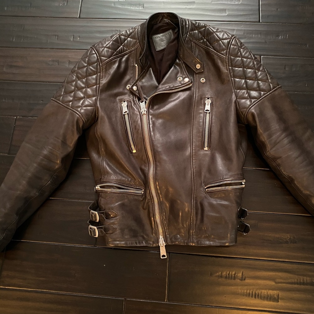 All Saints black leather jacket